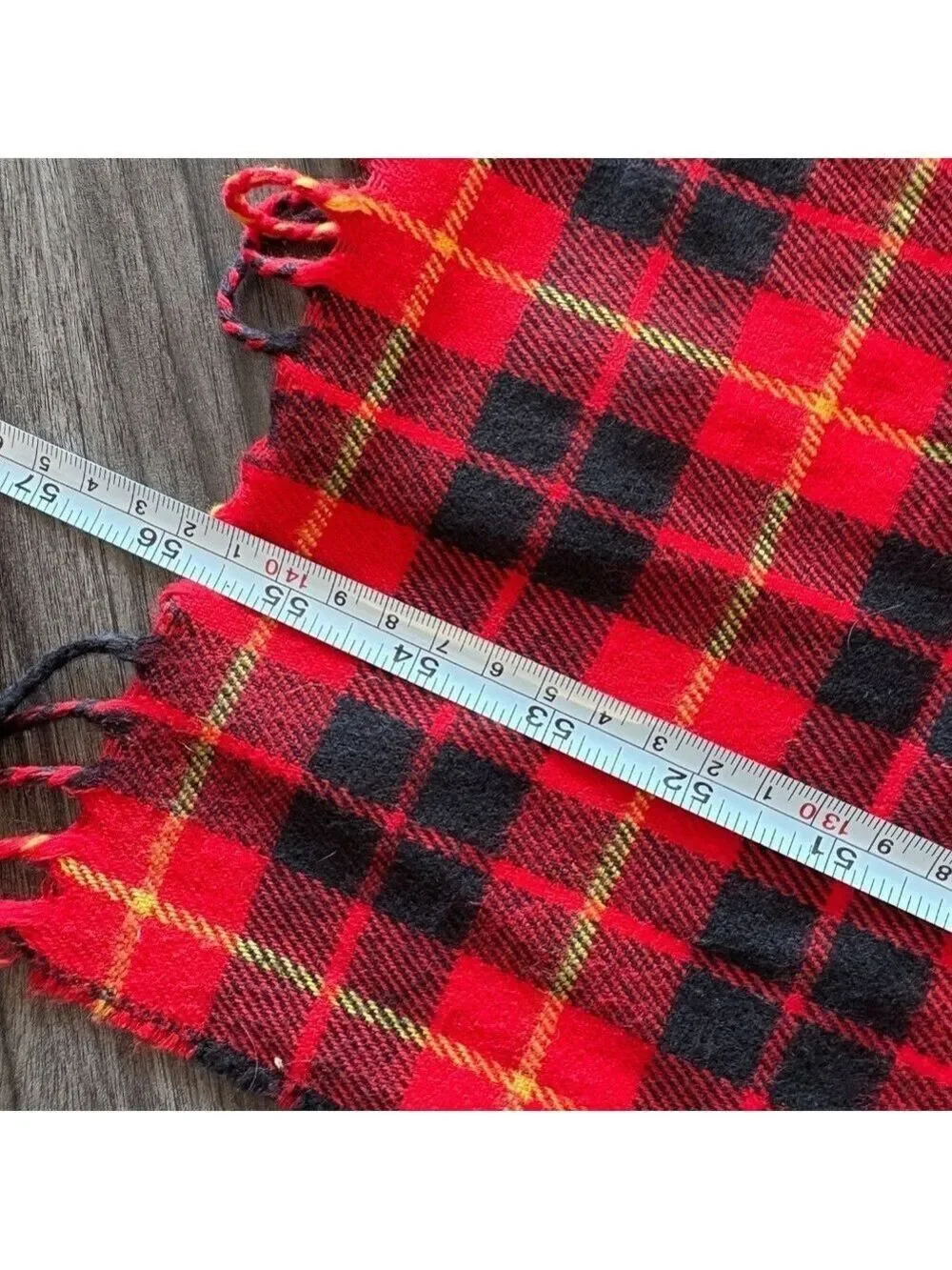 Christian Dior Classic Fall Red Black Plaid Scarf